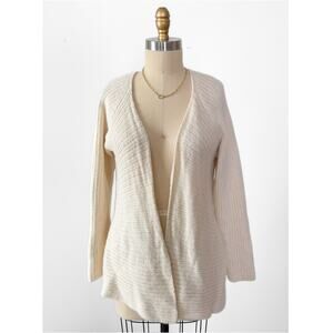 Peruvian Link Cream Alpaca Knit Open Front Cardigan